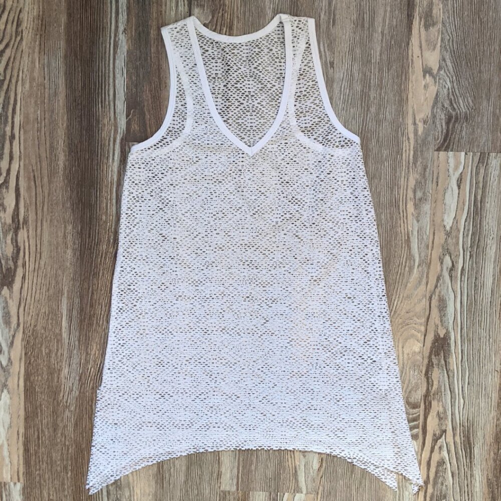 White Mesh Cover-Up | Bathing Suit Cover-Up | See-Through Dress | Sheer